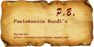 Pavlekovics Buzás névjegykártya